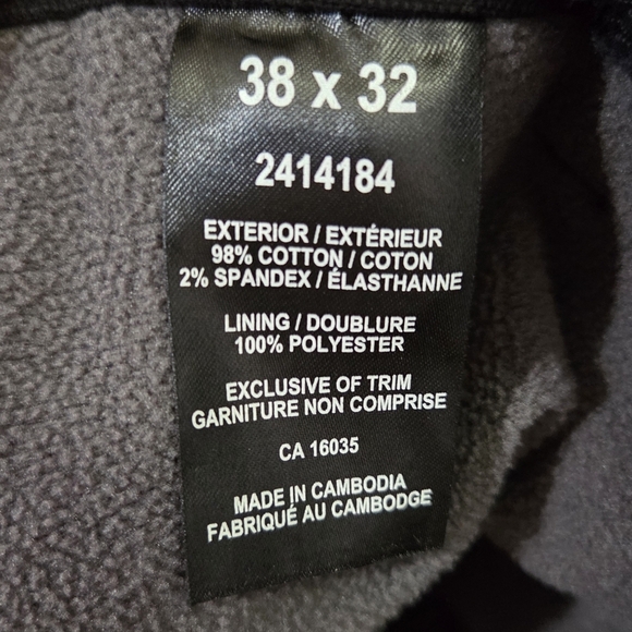 BC Clothing Black Fleece Lined Pants Size 38x32 - Picture 6 of 7